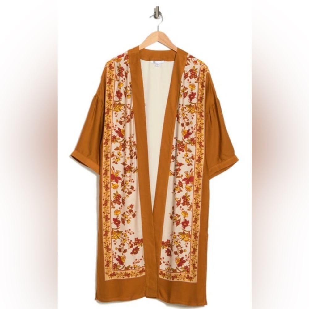DR2 BY DANIEL RAINN Floral Border Print Duster